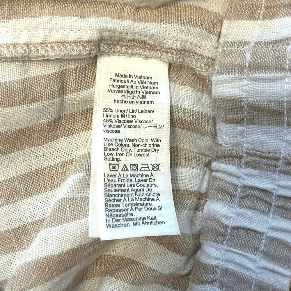 NWT J.Crew Striped Linen-Blend Drawstring Short Vintage Sandstone White Size S - Picture 8 of 8